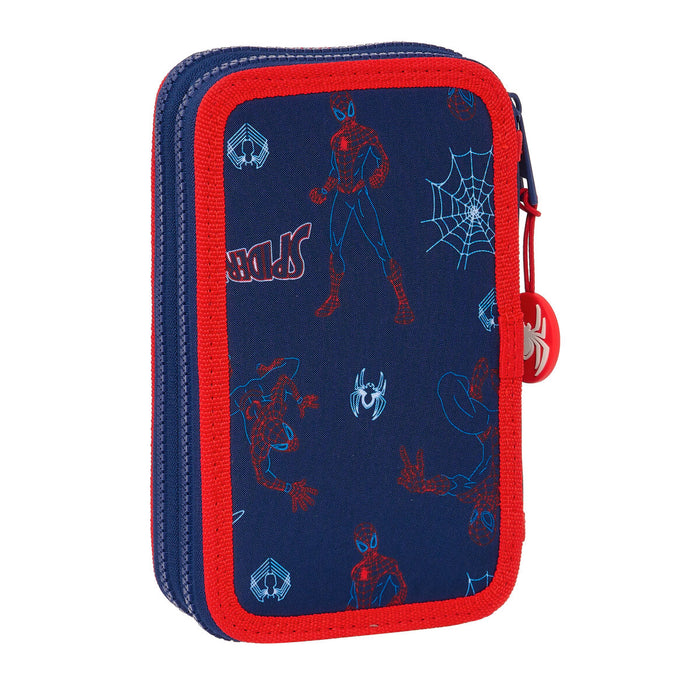Creion dublu Spider-Man Neon Bleumarin 12.5 x 19.5 x 4 cm (28 Piese)