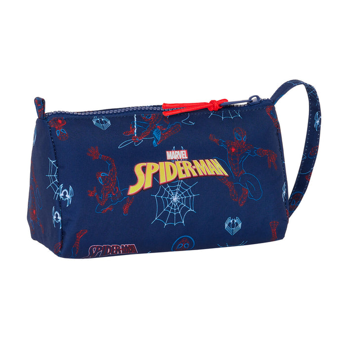 Penar cu Accesorii Spider-Man Neon Bleumarin 20 x 11 x 8.5 cm (32 Piese)