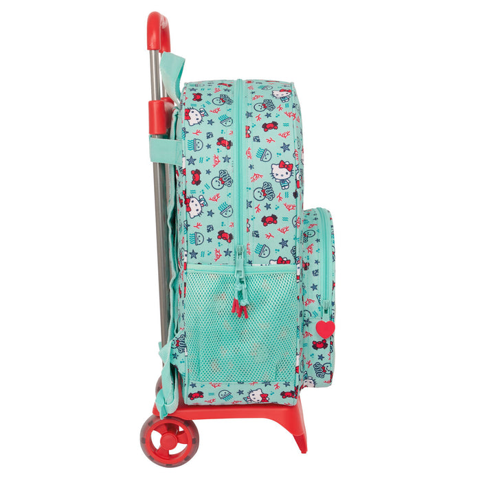 Ghiozdan cu Roți Hello Kitty Sea lovers Turquoise 33 x 42 x 14 cm