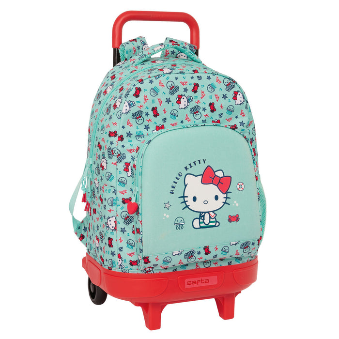 Ghiozdan cu Roți Hello Kitty Sea lovers Turquoise 33 X 45 X 22 cm