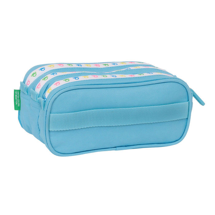 Penar triplu Benetton Spring Albastru celest 21,5 x 10 x 8 cm