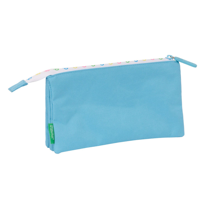 Penar triplu Benetton Spring Albastru celest 22 x 12 x 3 cm