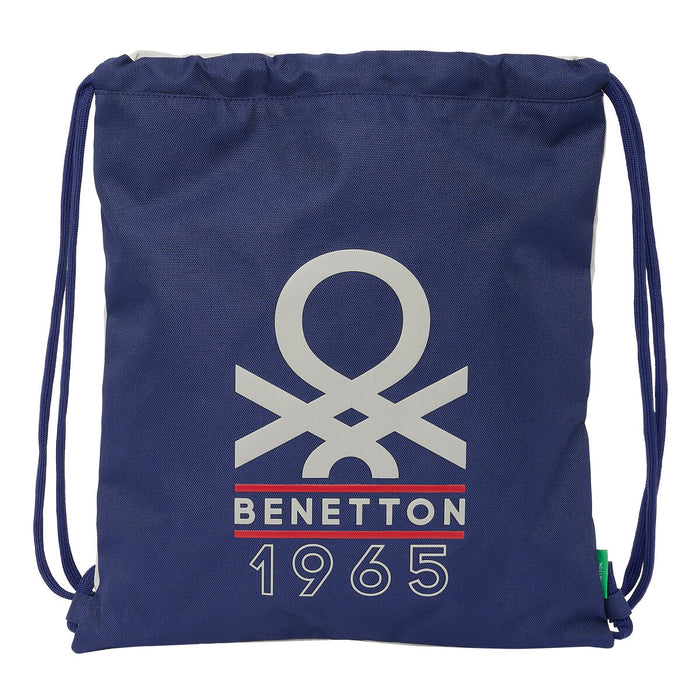 Geantă Rucsac cu Bretele Benetton Varsity Gri Bleumarin 35 x 40 x 1 cm