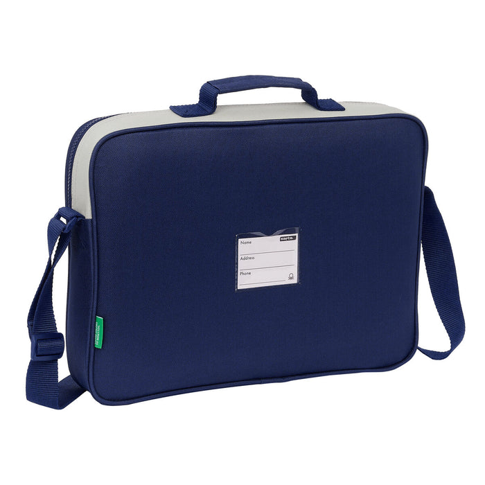 ghiozdan de școală Benetton Varsity Gri Bleumarin 38 x 28 x 6 cm