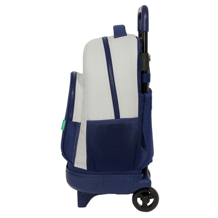 Ghiozdan cu Roți Benetton Varsity Gri Bleumarin 33 X 45 X 22 cm