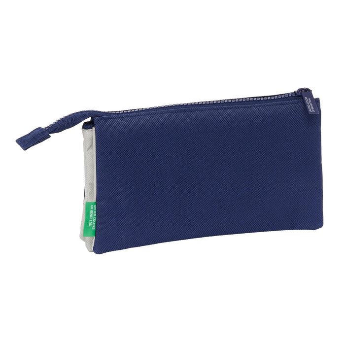 Penar triplu Benetton Varsity Gri Bleumarin 22 x 12 x 3 cm