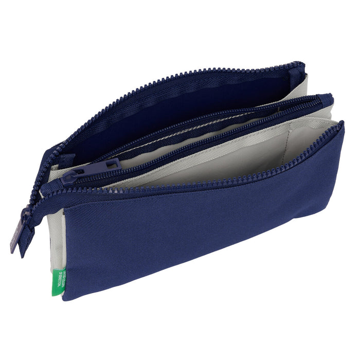 Penar triplu Benetton Varsity Gri Bleumarin 22 x 12 x 3 cm