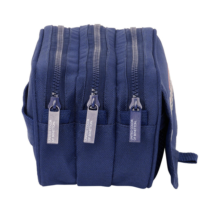 Penar triplu Benetton Varsity Gri Bleumarin 21,5 x 10 x 8 cm