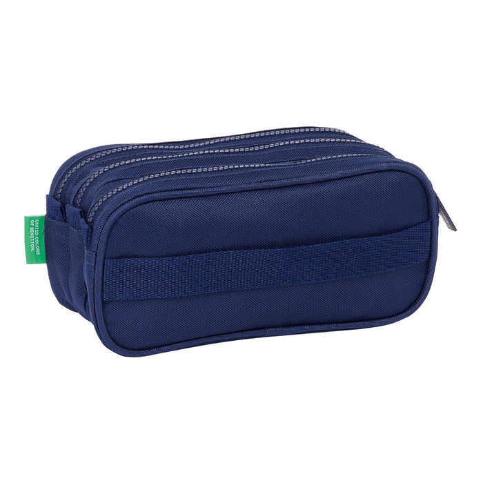 Penar triplu Benetton Varsity Gri Bleumarin 21,5 x 10 x 8 cm