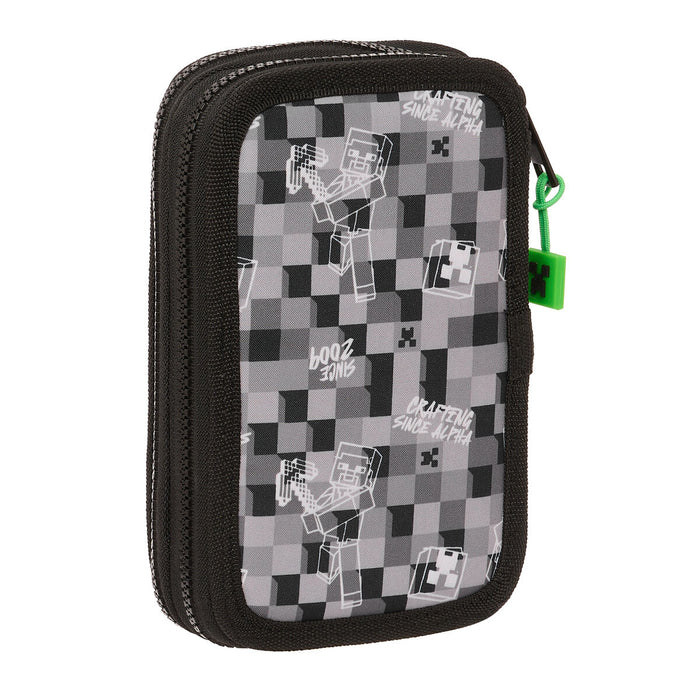 Creion dublu Minecraft Negru Verde Gri 12.5 x 19.5 x 4 cm (28 Piese)