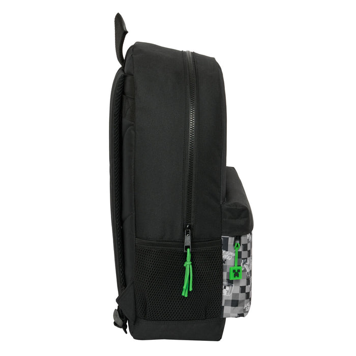 Ghiozdan Minecraft Negru Verde Gri 30 x 46 x 14 cm