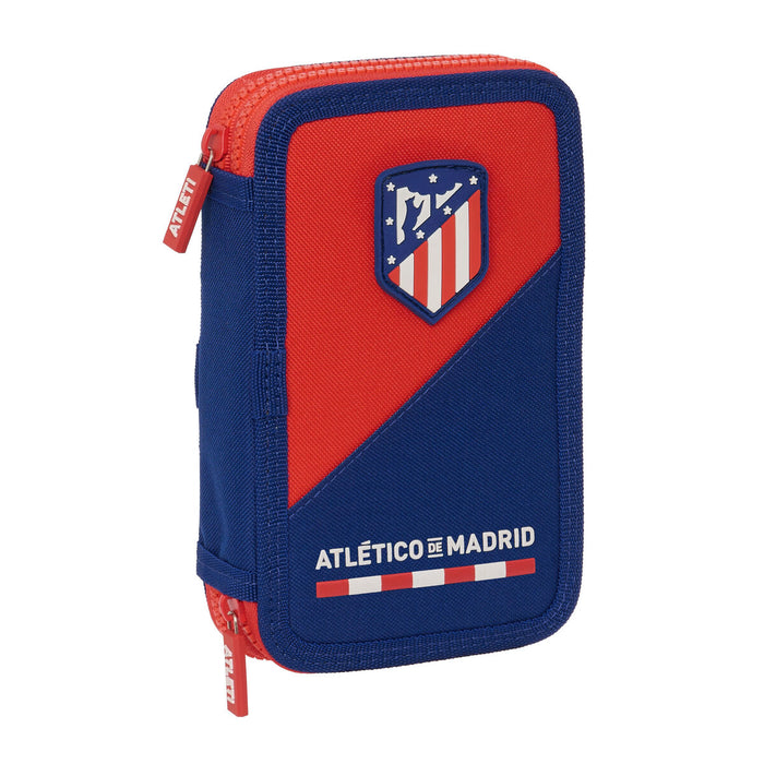 Creion dublu Atlético Madrid Albastru Roșu 12.5 x 19.5 x 4 cm (28 Piese)