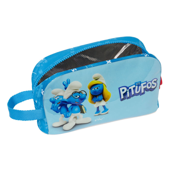 Geantă Termoizolantă pentru Gustări Los Pitufos Albastru Albastru celest 21.5 x 12 x 6.5 cm