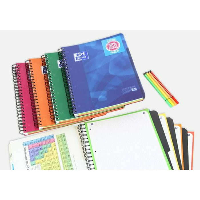 Set de caiete Oxford European Book 4 5 Piese Multicolor A4 120 Frunze