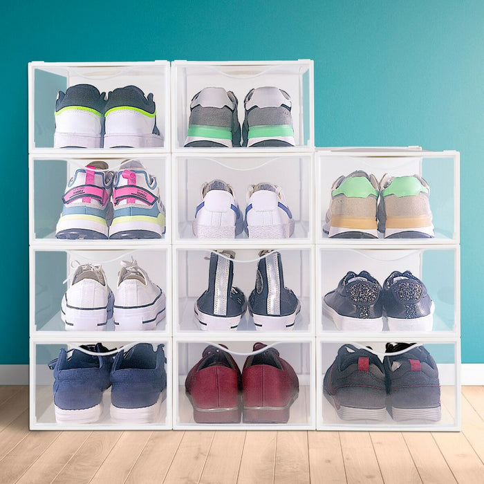 Stackable shoe box Max Home Alb 12 Unități polipropilenă ABS 23 x 14,5 x 33,5 cm