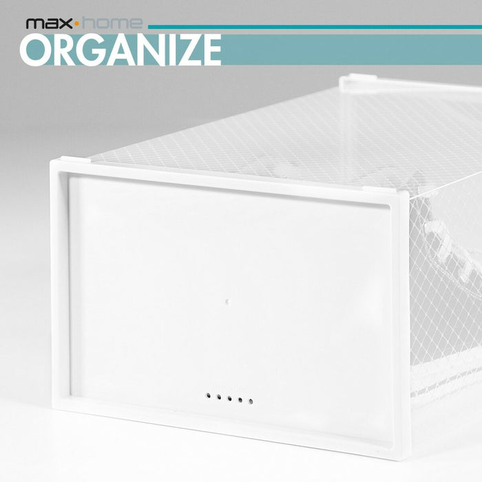 Stackable shoe box Max Home Alb 12 Unități polipropilenă ABS 23 x 14,5 x 33,5 cm