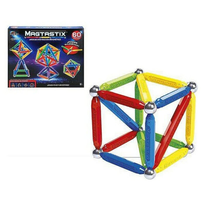 Set de Construcție Magnetic Magtastix Colorbaby 43926 (60 pcs)