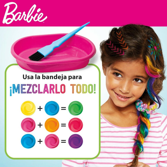 Set Coafor Barbie Rainbow Tie Păr cu reflexii Multicolor