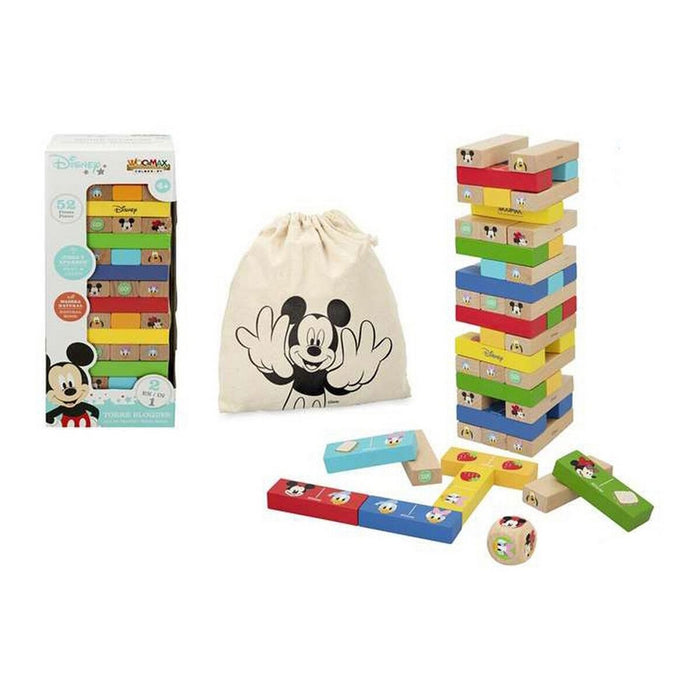 Blocuri Stivuibile Disney Mickey 52 Piese Lemn Plastic