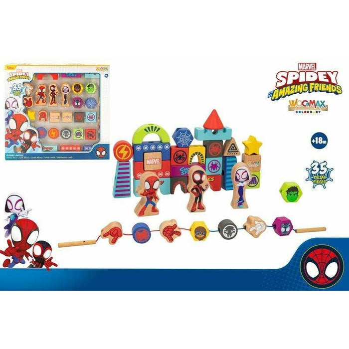 Playset Spidey Amazing Friends & Friends Lemn 35 Piese