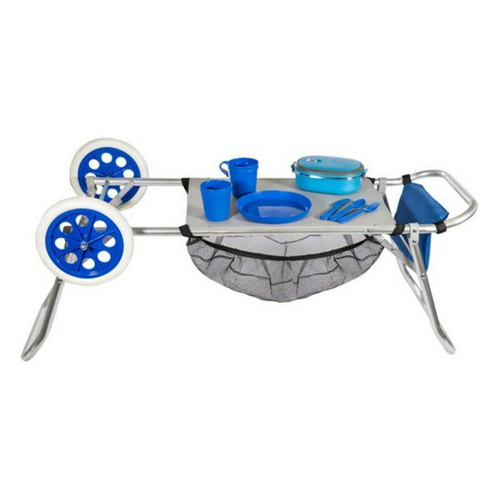 Cărucior multifuncțional de plajă Aktive 47 x 100 x 52 cm Negru Aluminiu