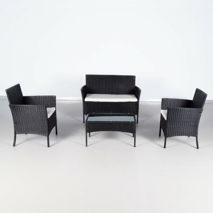 Mobilier de grădină Aktive Masa laterală Scaun x 2 Canapea (4 Piese)
