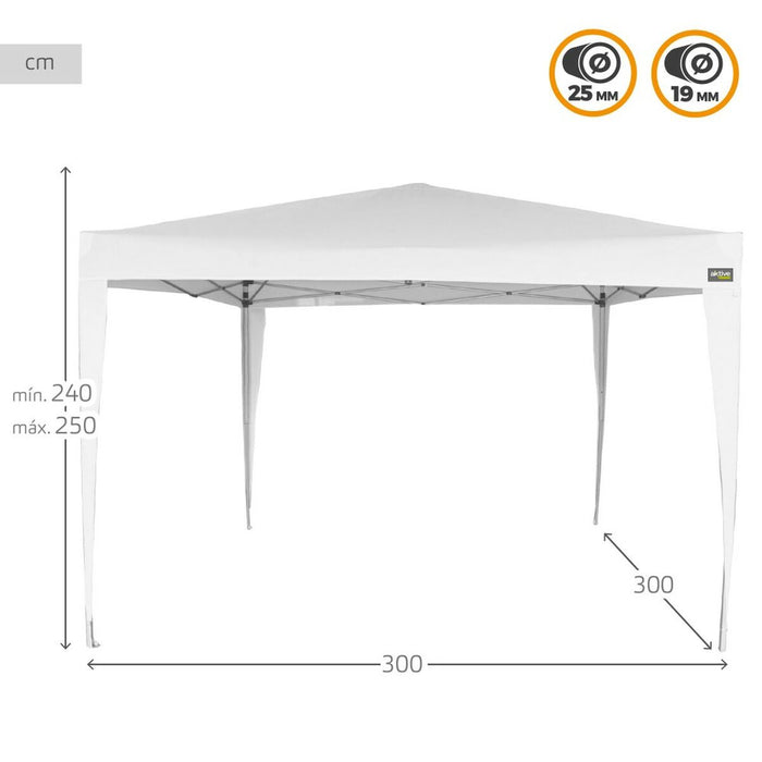 Chioşc Aktive 300 x 250 x 300 cm Oțel Alb Plastic