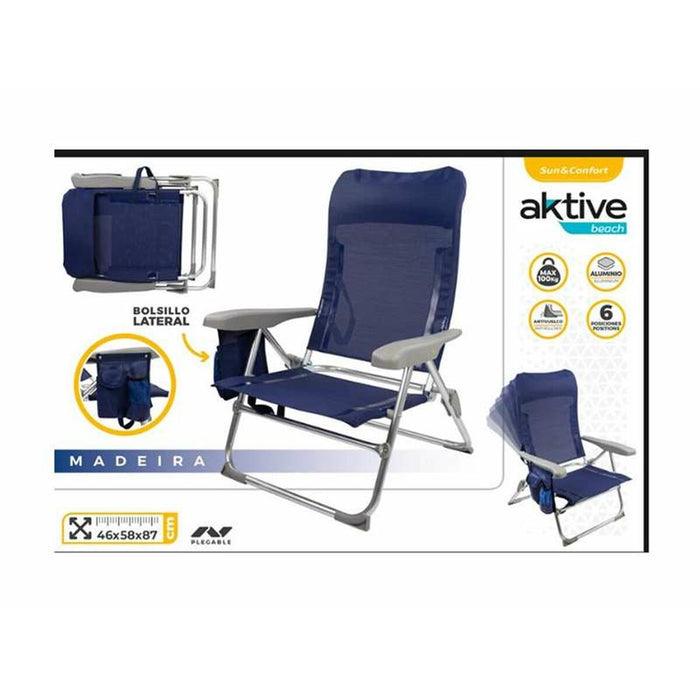 Scaun de plajă Colorbaby Madeira Pliabil Bleumarin 46 x 58 x 87 cm