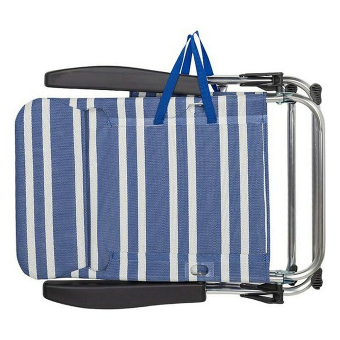 Scaun de plajă Colorbaby 62601 Albastru/Alb Aluminiu 61 x 50 x 85 cm Alb Bleumarin (61 x 50 x 85 cm)