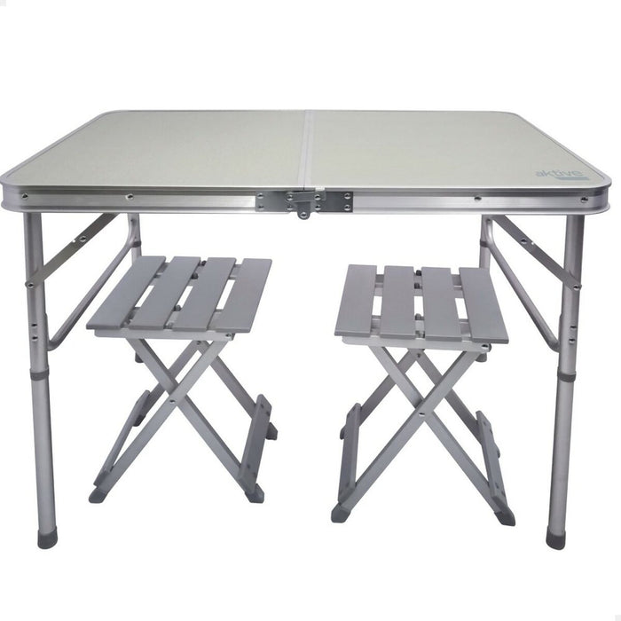 Set de Masă cu 2 Scaune Aktive Pliabil Camping