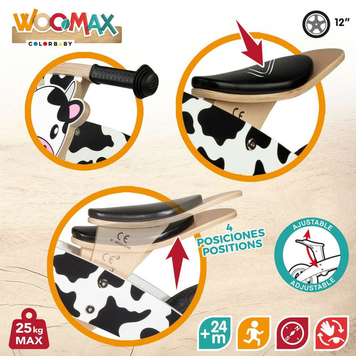 Bicicletă pentru copii Woomax Vacă 12" Fără pedale