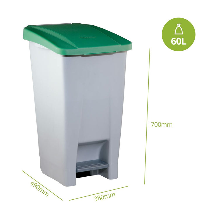 Găleată de gunoi pentru reciclare Denox Verde 60 L 38 x 49 x 70 cm