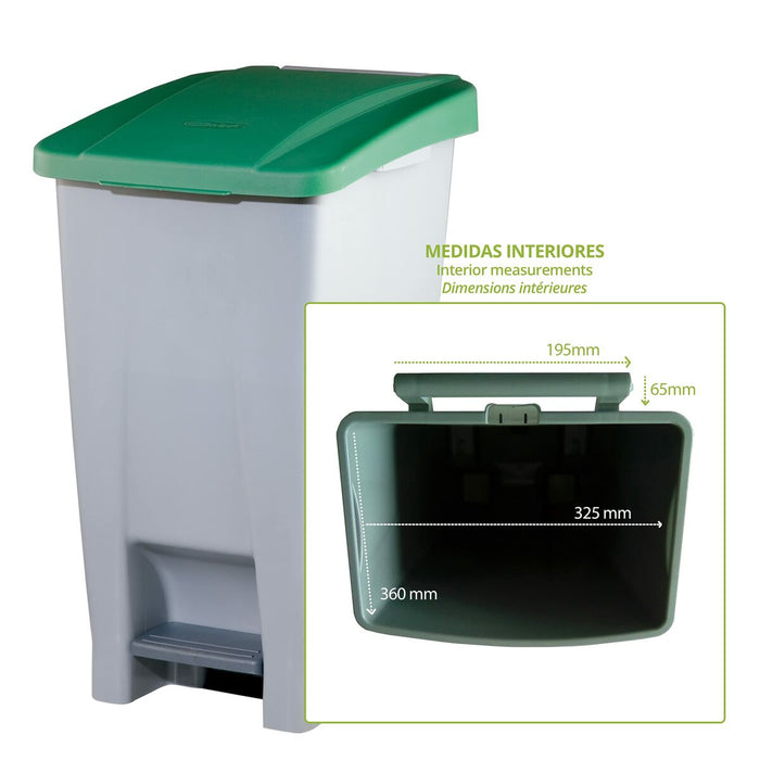 Găleată de gunoi pentru reciclare Denox Verde 60 L 38 x 49 x 70 cm