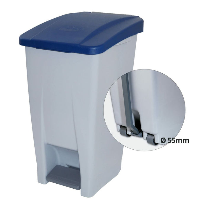 Coș de gunoi cu pedală Denox Albastru Gri Plastic 60 L