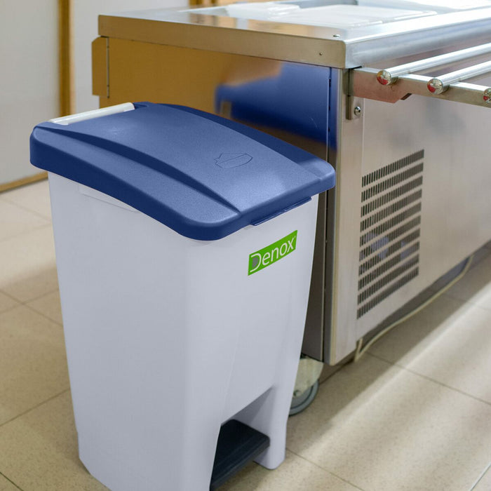 Coș de gunoi cu pedală Denox Albastru Gri Plastic 60 L