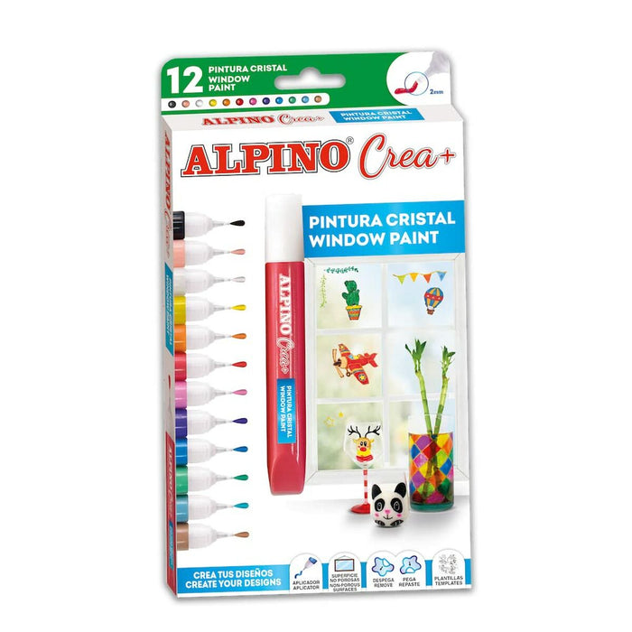 Tablou Alpino Crea + Geam Multicolor Alb