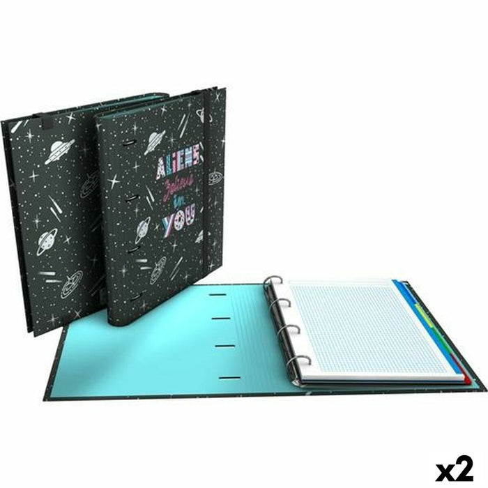 Biblioraft Grafoplas Carpebook Aliens Negru A4 (2 Unități)