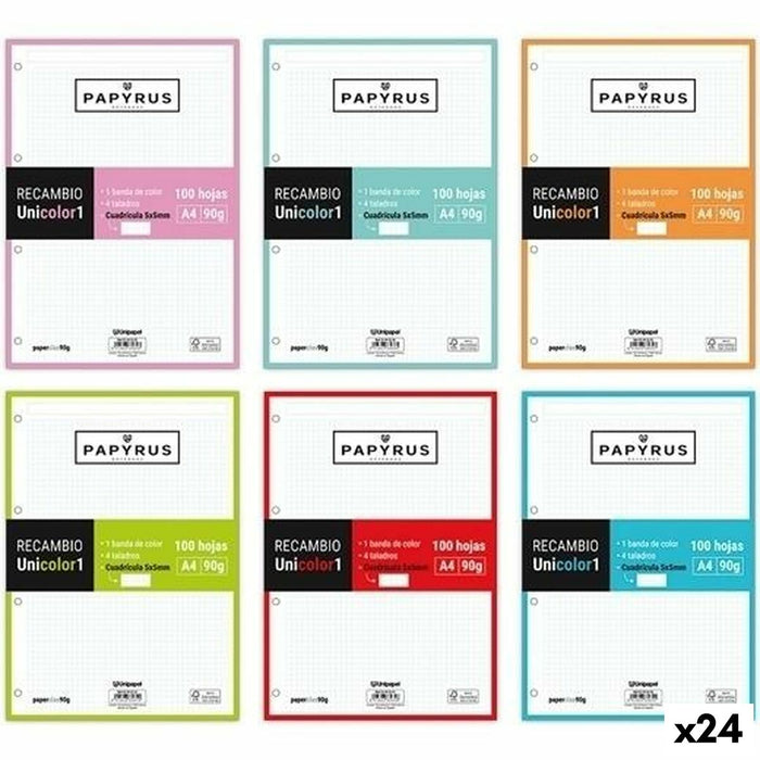 Foi de schimb Papyrus Unicolor Rezervă Portocaliu A4 5 mm (24 Unități)