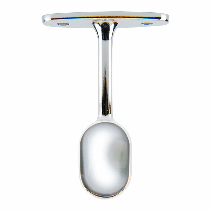 Suport pentru bară de dulap Stor Planet Oval Cromat 2,5 x 1,5 cm Argintiu (2 Unități)