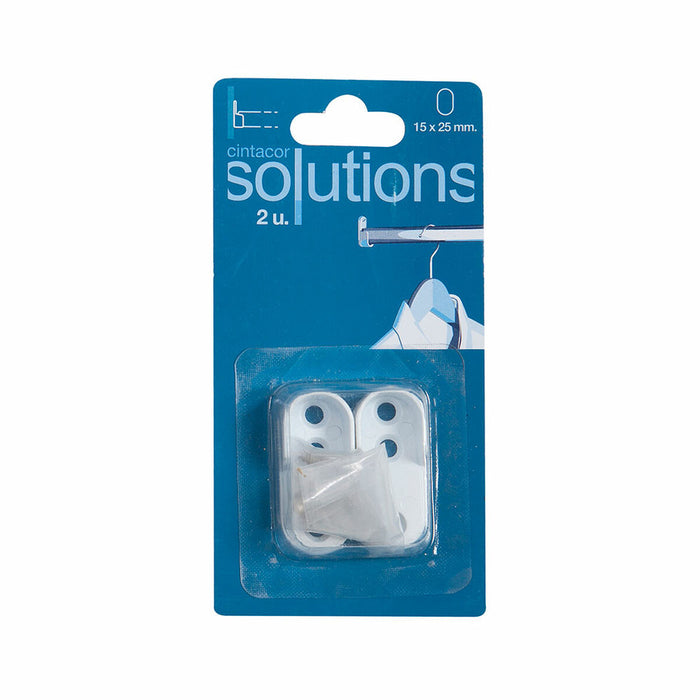 Suport pentru bară de dulap Stor Planet Cintacor Alb Oval 15 x 25 mm (2 Unități)