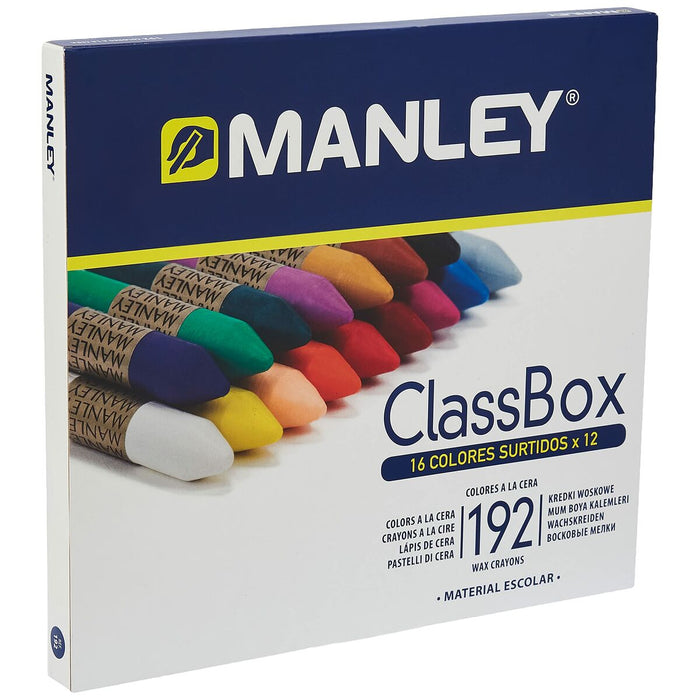 Creioane ceară colorate Manley ClassBox 192 Piese Multicolor