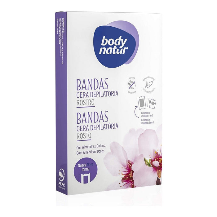 Benzi Epilatoare pentru Față Body Natur DEPILACIÓN BODY NATUR Ulei de Migdale (12 uds)