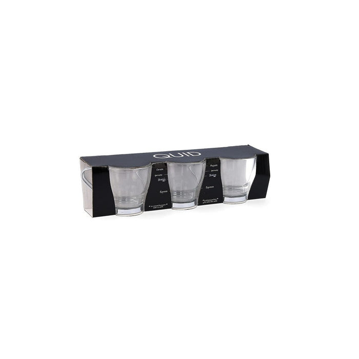 Set de Căni de Cafea Quid Supreme Transparent Sticlă Oțel 110 ml 3 Piese