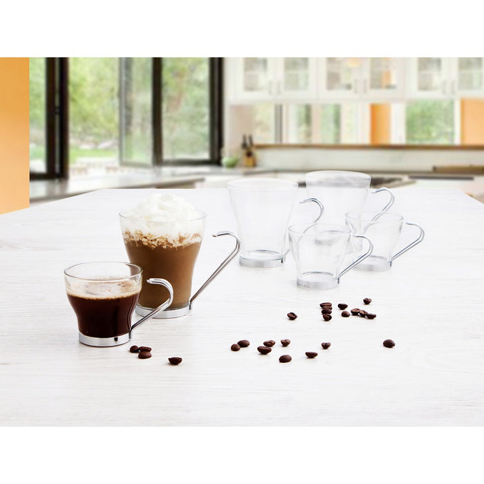 Set de Căni de Cafea Quid Supreme Transparent Sticlă Oțel 250 ml 3 Piese