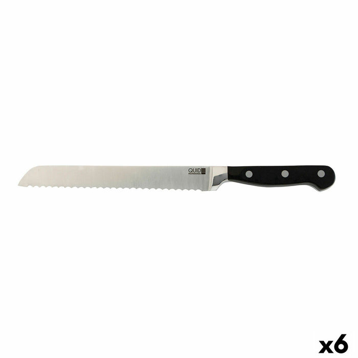 Cuțit pentru pâine Quid Professional Inox Chef Black Metal 20 cm (Pack 6x)
