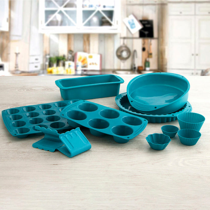 Formă de tort detașabilă Quid Silik One Albastru Plastic (27,5 x 12 cm) (Pack 6x)