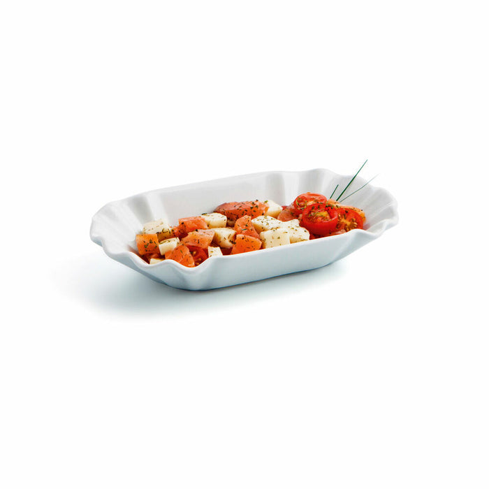 Tavă pentru gustari Quid Gastro Fun Alb Ceramică 20,5 x 11 x 3,5 cm (12 Unități) (Pack 12x)