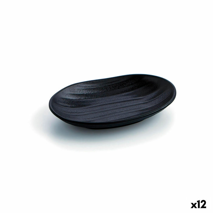 Tavă pentru gustari Quid A'bordo Negru Plastic Ø 18 cm (12 Unități) (Pack 12x)