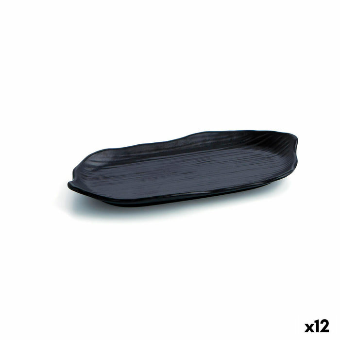 Tavă pentru gustari Quid A'bordo Negru Plastic Ø 29 cm (12 Unități) (Pack 12x)
