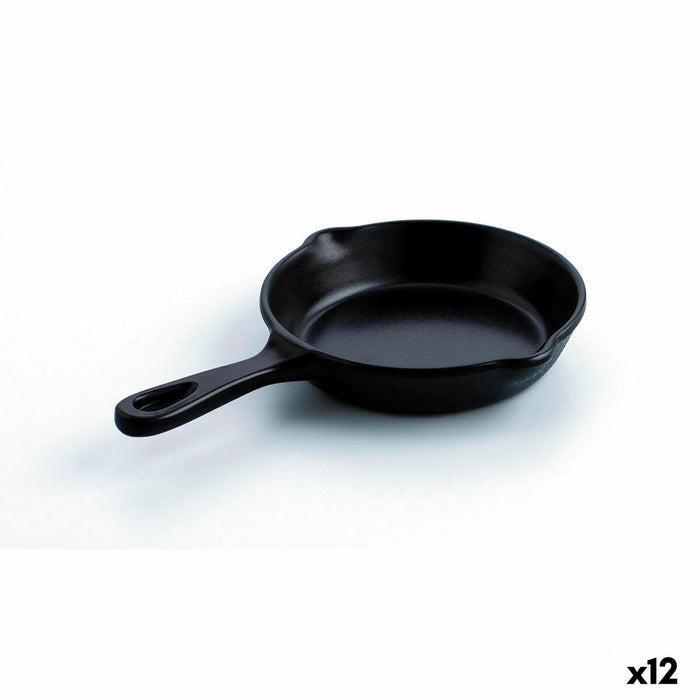 Tigaie pentru servit aperitive Quid A'bordo Negru Plastic (12 Unități) (Pack 12 x)